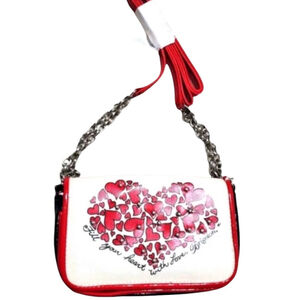 Brighton Media Case White and Red Heart Design